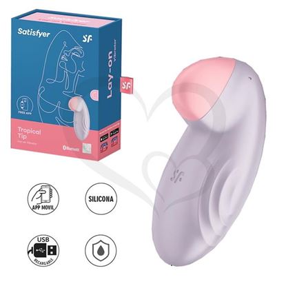 Tropical Tip Connect App Vibrador potente con carga USB y control via APP